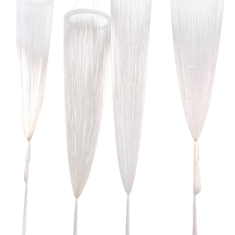 婚礼堂吊顶装饰成品婚庆流苏线帘舞台背景装饰氛围感路引造景布置