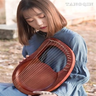 新款小竖琴19弦小众乐器便携式小型箜篌琴初学者古典里拉琴小众乐