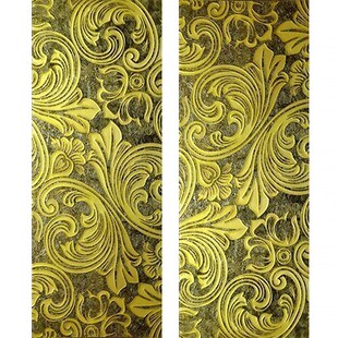 武汉厂家定制钢化别墅艺术玻璃玄关隔断屏风电视背景墙  富贵欧金