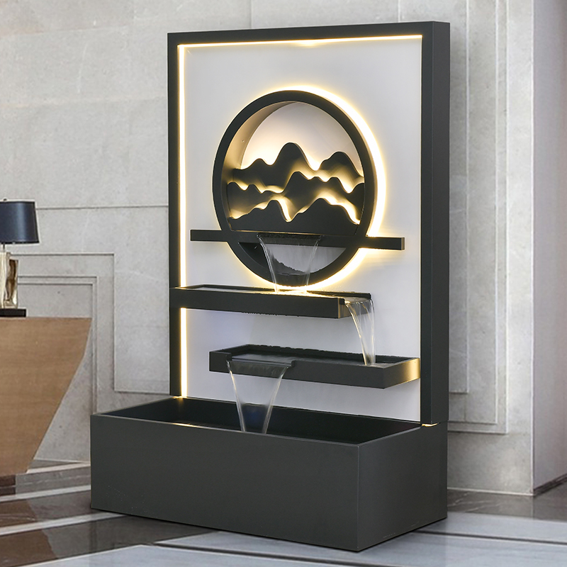 大型庭院装饰水景墙瀑布循环摆件水幕墙户外流水屏风景观酒店公司