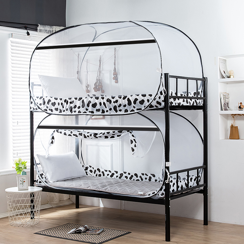 蚊帐学生宿舍上下铺90cm有底免安装蒙古包单人子母床家用1.5米1.2