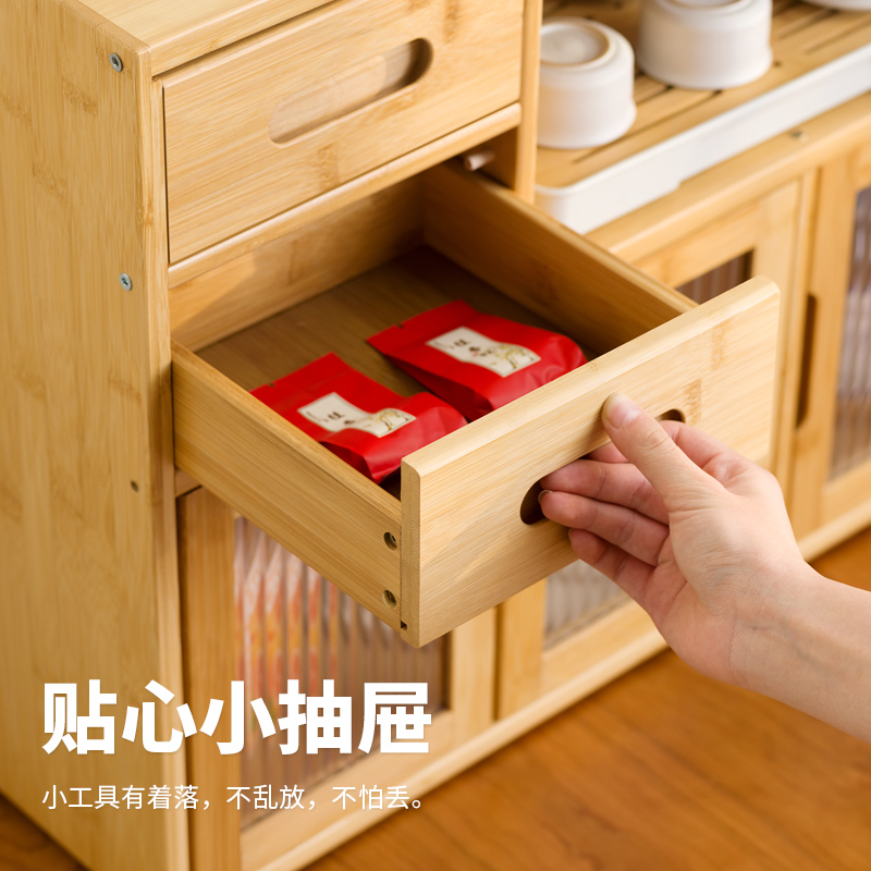 餐边柜厨房桌面分层收纳柜调味料碗碟台面置物柜多功能储物柜家用