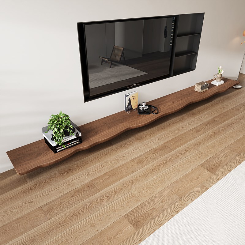 实木墙壁一字隔板壁挂装饰置物架电视墙书架墙上层板挂墙搁板定制