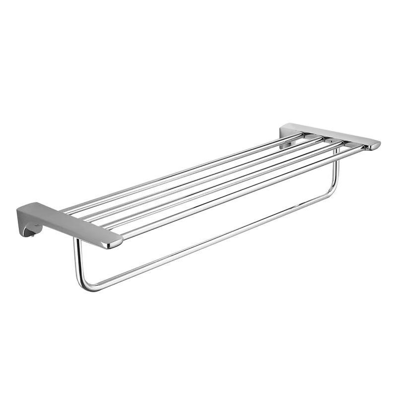 杜拉维特304不锈钢浴巾架卫生间免打孔毛巾杆淋浴房挂浴巾置物架