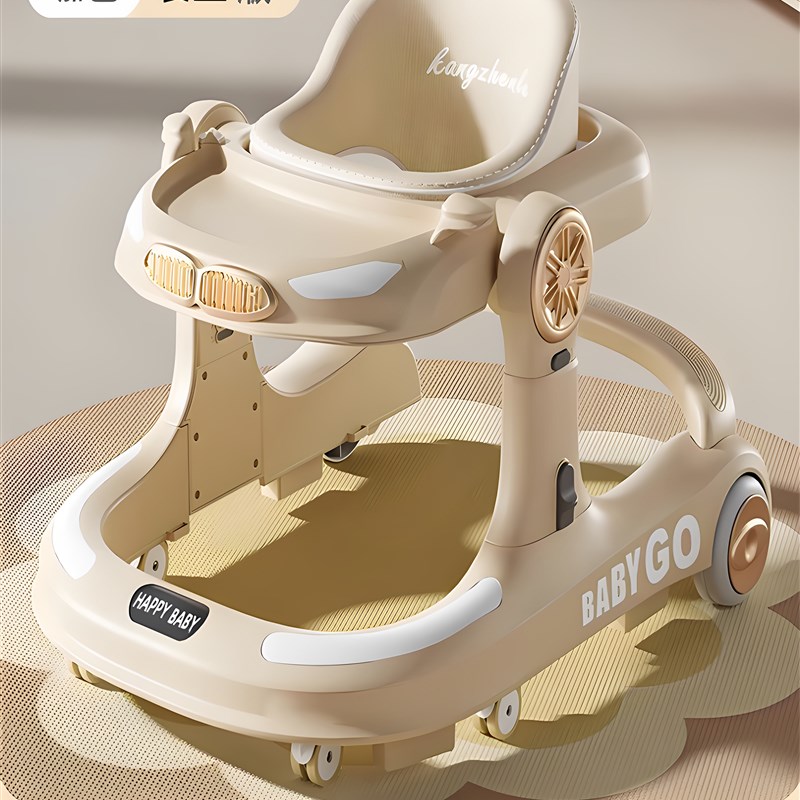 婴儿学步车防o型腿防侧翻可折叠多功能推车6到18个月学走路助步车