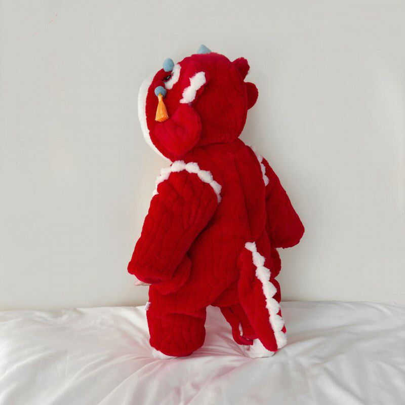 婴儿冬装拜年服男女宝宝可爱超萌毛茸茸保暖连体哈衣冬季外出爬服