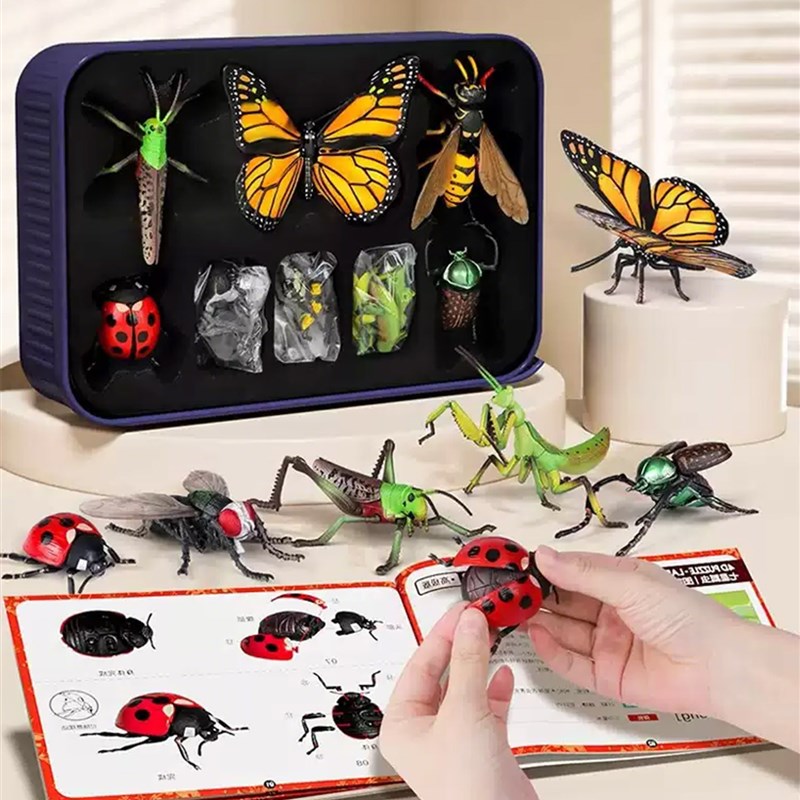 动物拼装模型4d立体昆虫积木玩具拼图儿童益智3到6岁12男孩0手工8