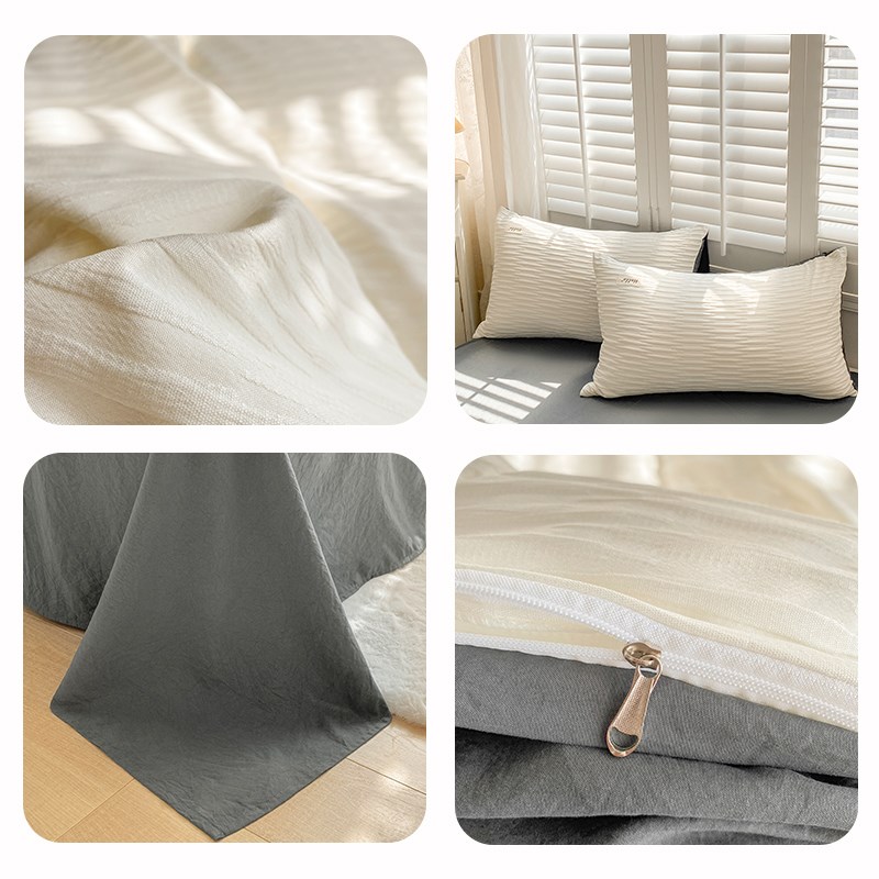 ins床上用品四件套纯棉全棉双人床单被罩春秋学生宿舍单人三件套4