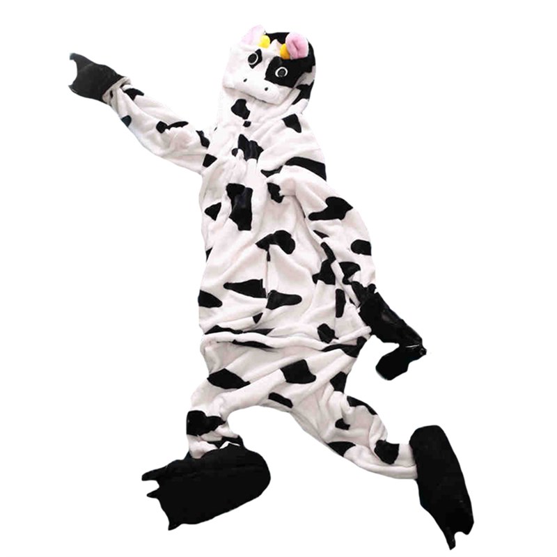 儿童法兰绒可爱卡通连体睡衣女秋冬男大小孩动物恐龙珊瑚绒家居服