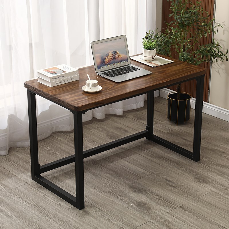 电脑办公写字台会议单人双人简约钢木电竞桌台式电脑桌书桌实木