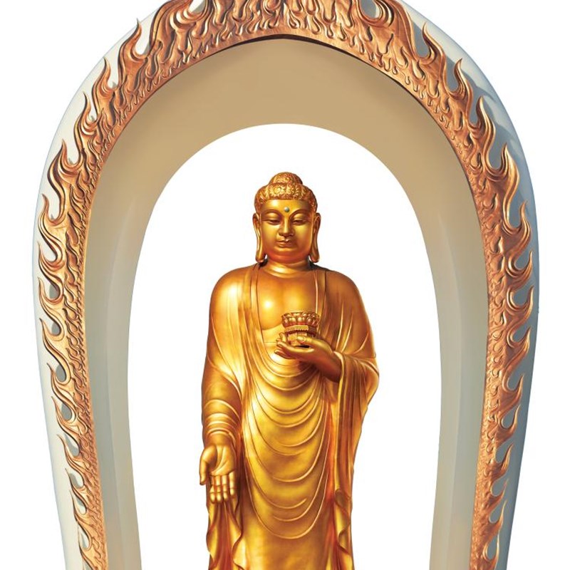 大小款 东林寺大佛 阿弥陀佛 画像佛像画像挂像挂画贴画 可带木框