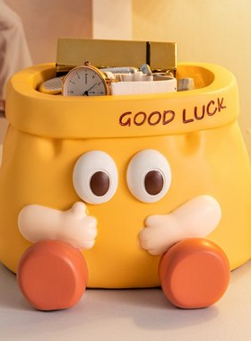 卡通可爱趣味纸袋摆件玄关钥匙收纳电视柜桌面家居装饰品生日礼物