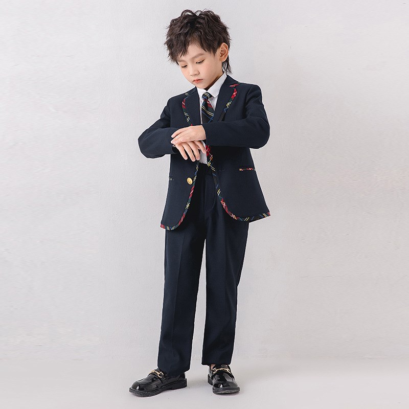 儿童校服西装礼服套装英伦学院风深蓝色小学生班服制服幼儿园园服