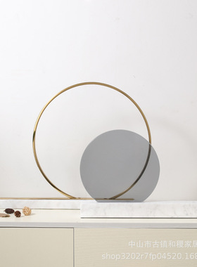 极简大理石金属摆件玄关电视柜软装摆设家装饰品艺术工艺品