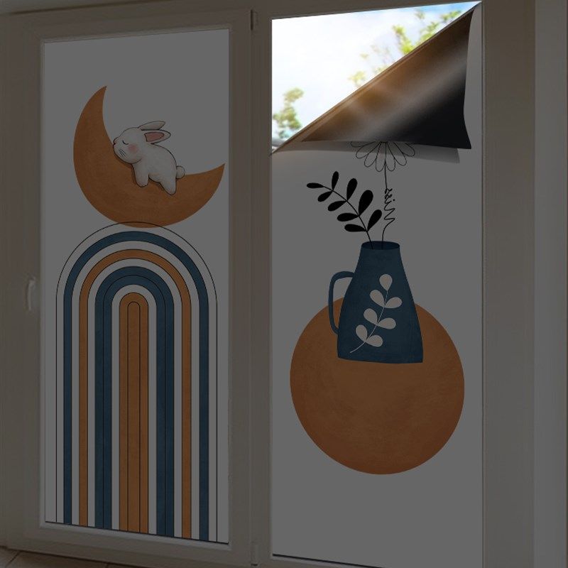 窗户玻璃贴纸全遮光静电磨砂窗纸防窥防走光防晒遮阳膜太阳膜隔热