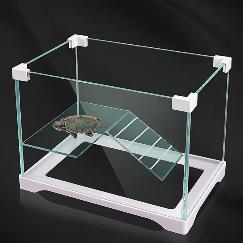 乌龟生态缸大型别墅造景饲养箱带晒台家用养龟玻璃水陆小鱼缸专用