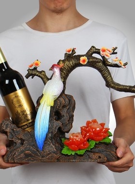 红酒架摆件欧式创意家用时尚花开富贵高脚酒柜装饰酒柜葡萄酒瓶架