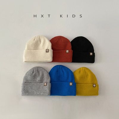 儿童毛线帽冬季加绒内里保暖套头瓜皮帽婴儿宝宝冬天户外针织帽潮