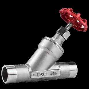 316L不锈钢手动焊接角座阀Y型蒸汽高温手动截止阀DN15