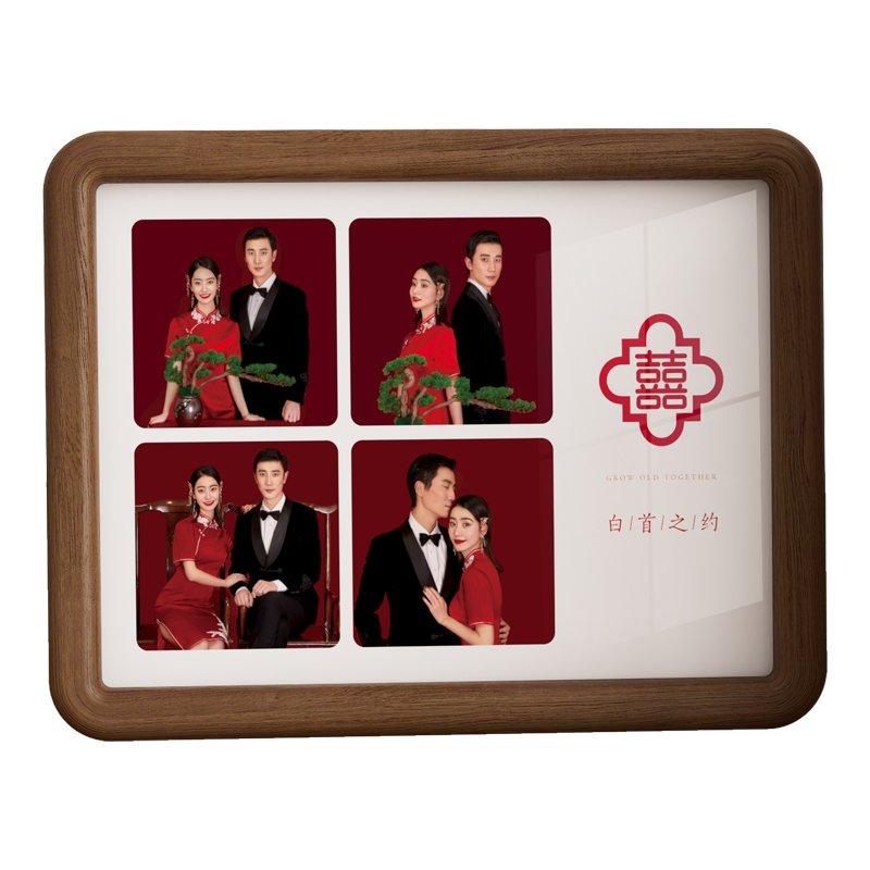 实木相框结婚纱登记照定制高级感diy打印洗照片做成六6寸相框摆台