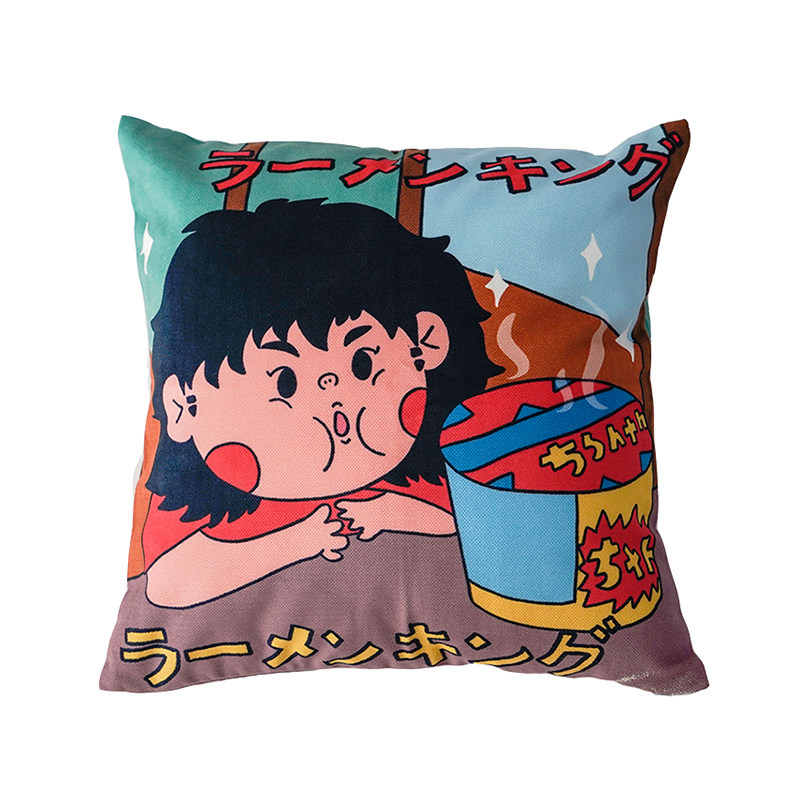 左咸敦道日式美食沙发抱枕靠垫办公室护腰午睡枕腰枕抱枕套抱枕芯