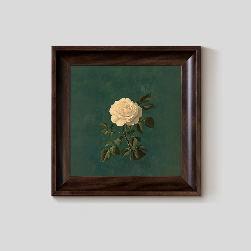 小幅装饰画花卉中古风玄关卧室走廊书房咖啡馆背景墙艺术挂画D款图片