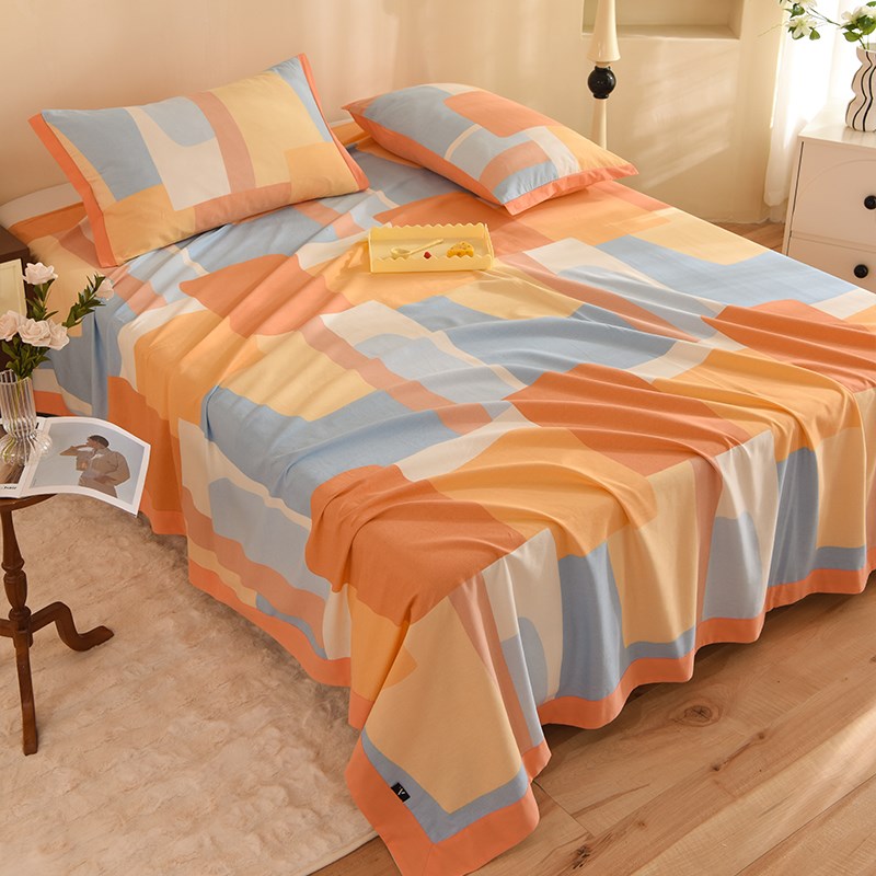 A类秋冬加厚全棉磨毛床单单件纯棉100被单人宿舍枕套三件套1米5四