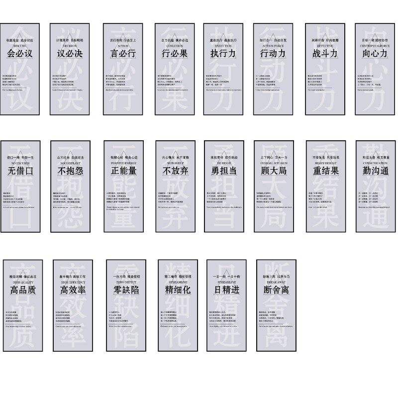 公司企业文化背景墙面装饰办公室励志标语挂画会议室走廊楼梯壁纸