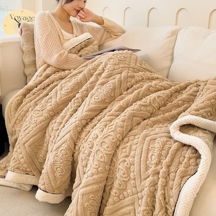 A类加厚双面雕花塔芙绒毛毯单人午睡沙发盖毯冬季珊瑚毛绒小毯子