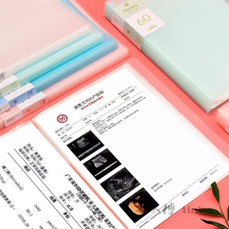 产检孕检单子文件袋资料册多层插页文件夹a4透明活页放b超彩超收