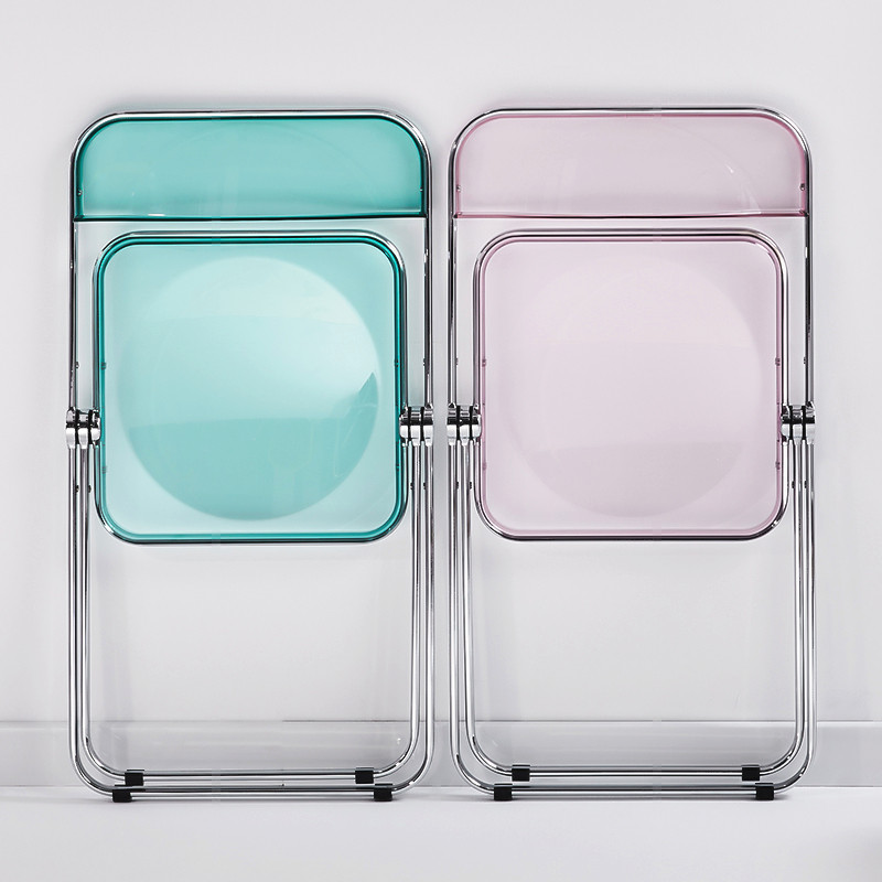 时尚ins凳子网红化妆椅拍照椅女服装店折叠椅亚克力餐椅透明椅子