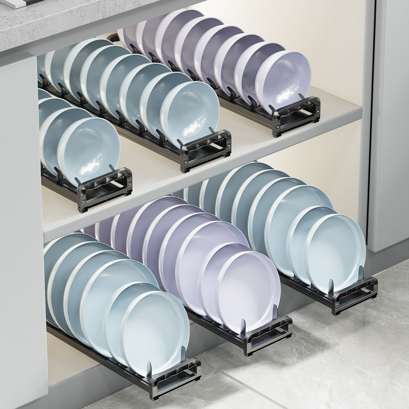 厨房碗碟收纳架抽屉分隔内置碗架收纳柜内沥水碗盘餐W具盘子置物,家装主材,置物架,淘宝优惠券,粉丝福利购,淘宝优惠卷
