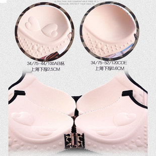 前扣美背大码文胸内衣胖mm大罩杯薄款胸罩胖妹妹豹纹聚拢全杯无钢