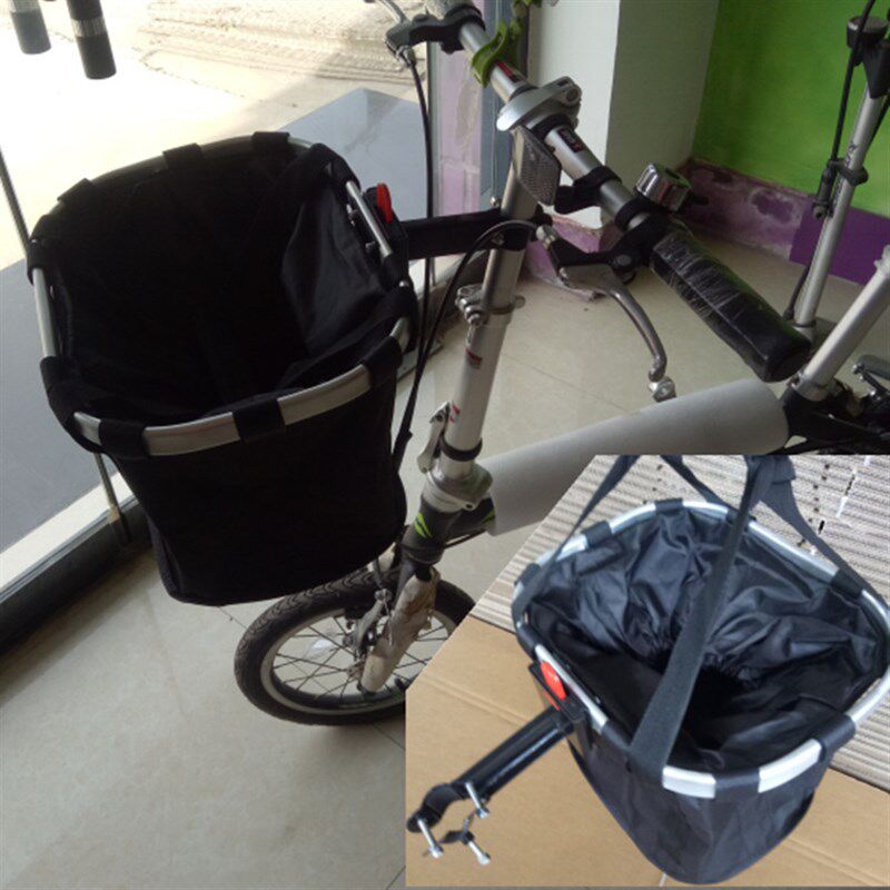 电动折叠自行车车筐把立杆管锁扣快拆铝I合金车篮子帆布车娄前车