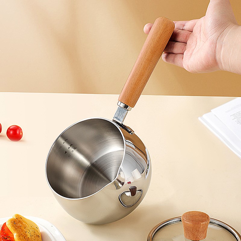 316L无涂层不锈钢宝宝辅食锅小奶锅家用可爱一人食早餐热奶锅小锅