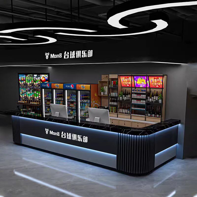 酒吧台球厅吧台桌网红工业风前台接待台酒馆餐厅舞蹈室转角收银台
