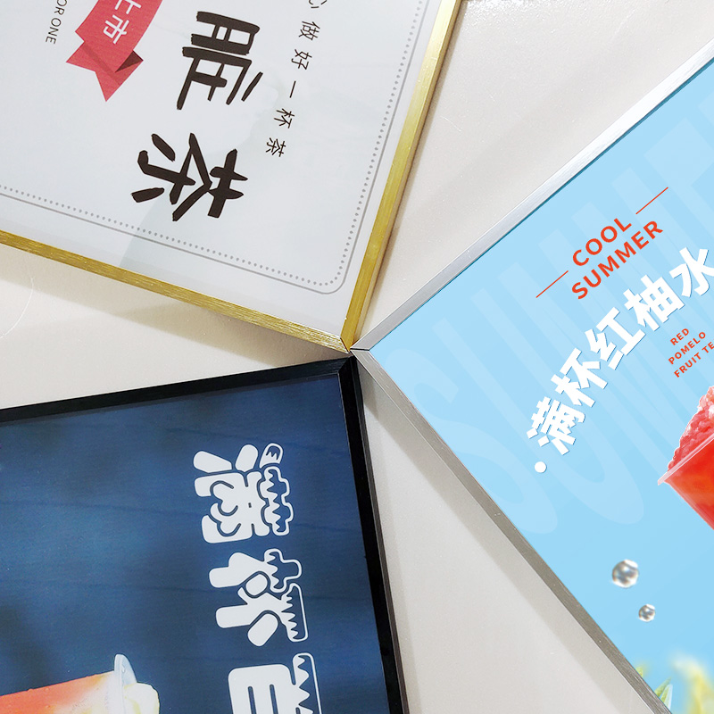 新品窄边框超薄灯箱挂墙式室内发光广告牌店铺装饰室内电梯海报框