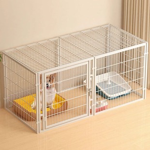 宠物围栏狗笼子室内家用小中型犬猫屋栅栏自由组合一室一卫带封顶