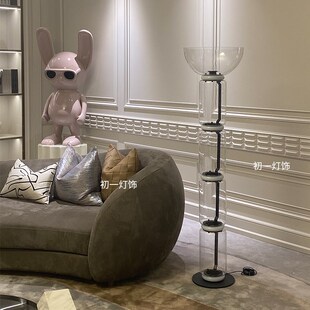 意式客厅落地f灯玻璃客厅灯艺术客厅摆件别墅卧室装饰隧道落地灯