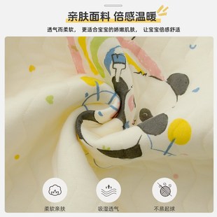 婴蓓依婴儿连体衣三层保暖哈衣秋冬新款新生儿男宝女宝可爱爬爬服