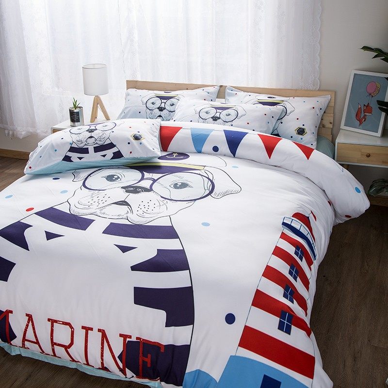 卡通萌宠狗狗印图纯棉被套单件学生宿舍单人床上用品全棉小被子罩,床上用品,被套,淘宝优惠券,粉丝福利购,淘宝优惠卷