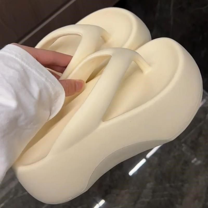 厚底人字拖女夏2024新款夹脚踩屎感外穿海边沙滩防滑增高8cm拖鞋,女鞋,人字拖,淘宝优惠券,粉丝福利购,淘宝优惠卷