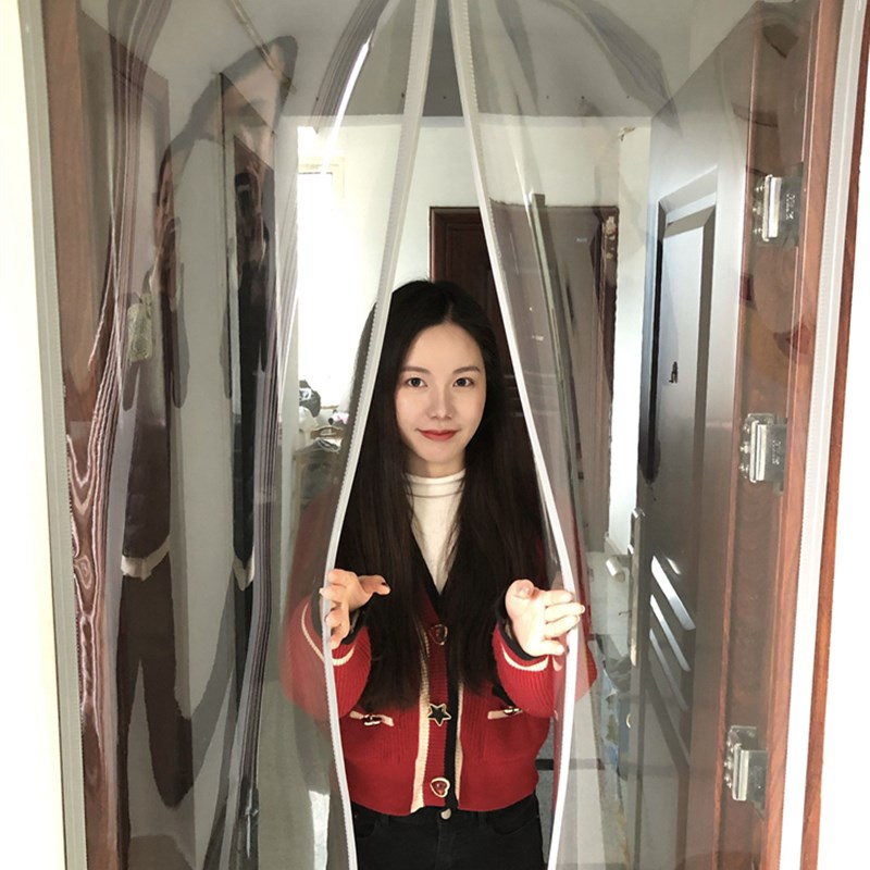 免打孔自吸磁吸门帘塑料透明pvAc对吸空调隔断帘防风防尘保暖商用