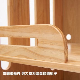 环保实木宠物猫别墅家用室内收纳猫柜玻璃房子防飞毛污猫屋笼子