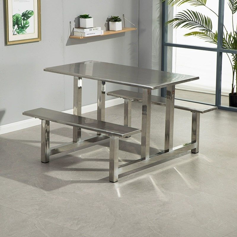 员工食堂餐桌椅公司餐厅工厂食堂304不锈钢一体式餐桌椅4人6人8人,住宅家具,不锈钢/PVC餐桌,淘宝优惠券,粉丝福利购,淘宝优惠卷