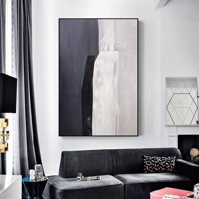 4790灰度 现代简约抽象装饰画 客厅餐厅挂画玄关书房办公室壁画