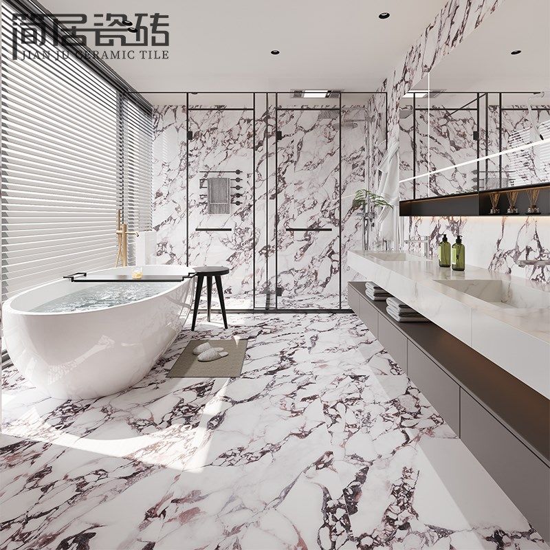 法式风紫色柔光面仿大理石纹瓷砖 客厅厨房卫生间地砖背景墙墙砖,家装主材,仿大理石瓷砖,淘宝优惠券,粉丝福利购,淘宝优惠卷