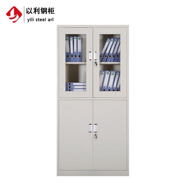 办公室钢制文件柜 半玻璃门财务凭证柜 等体器械铁皮资料档案柜