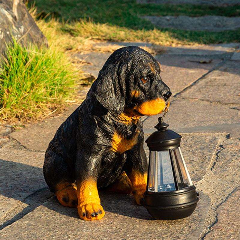 太阳能庭院灯小狗工艺品户外树脂景观灯小摆件LED草坪发光灯