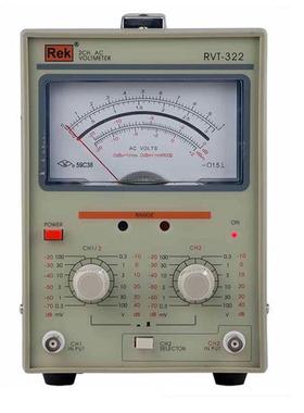 ReK美瑞克RVT-322双针交流毫伏表300uv-100V 双频道毫伏表 共12档